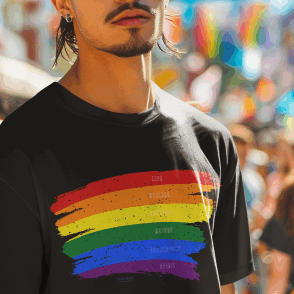 Rainbow Pride Colors Meanings Paint Stroke Premium Tee 🌈❤️🧡💛💚💙💜✨ - Unisex Garment-Dyed T-shirt Distressed Look and Vintage Feel on Super Soft Comfort Colors 1717 - Image 2