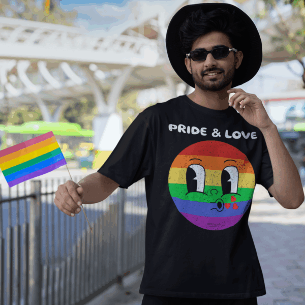 Kissy Face Pride & Love 💖🌈 Premium Unisex T-Shirt! 😘✨ Distressed look and Feel - Unisex Garment-Dyed T-shirt Comfort Colors 1717 - Image 2