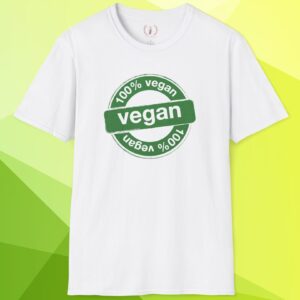 100% Vegan Stamp 🥦💪 Graphic Premium Tee - Unisex Softstyle T-Shirt